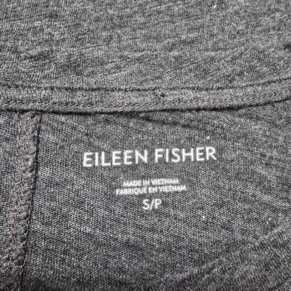 Eileen Fisher Gray Cotton Hi-Lo Long Sleeve Tee Sz S - Picture 6 of 6